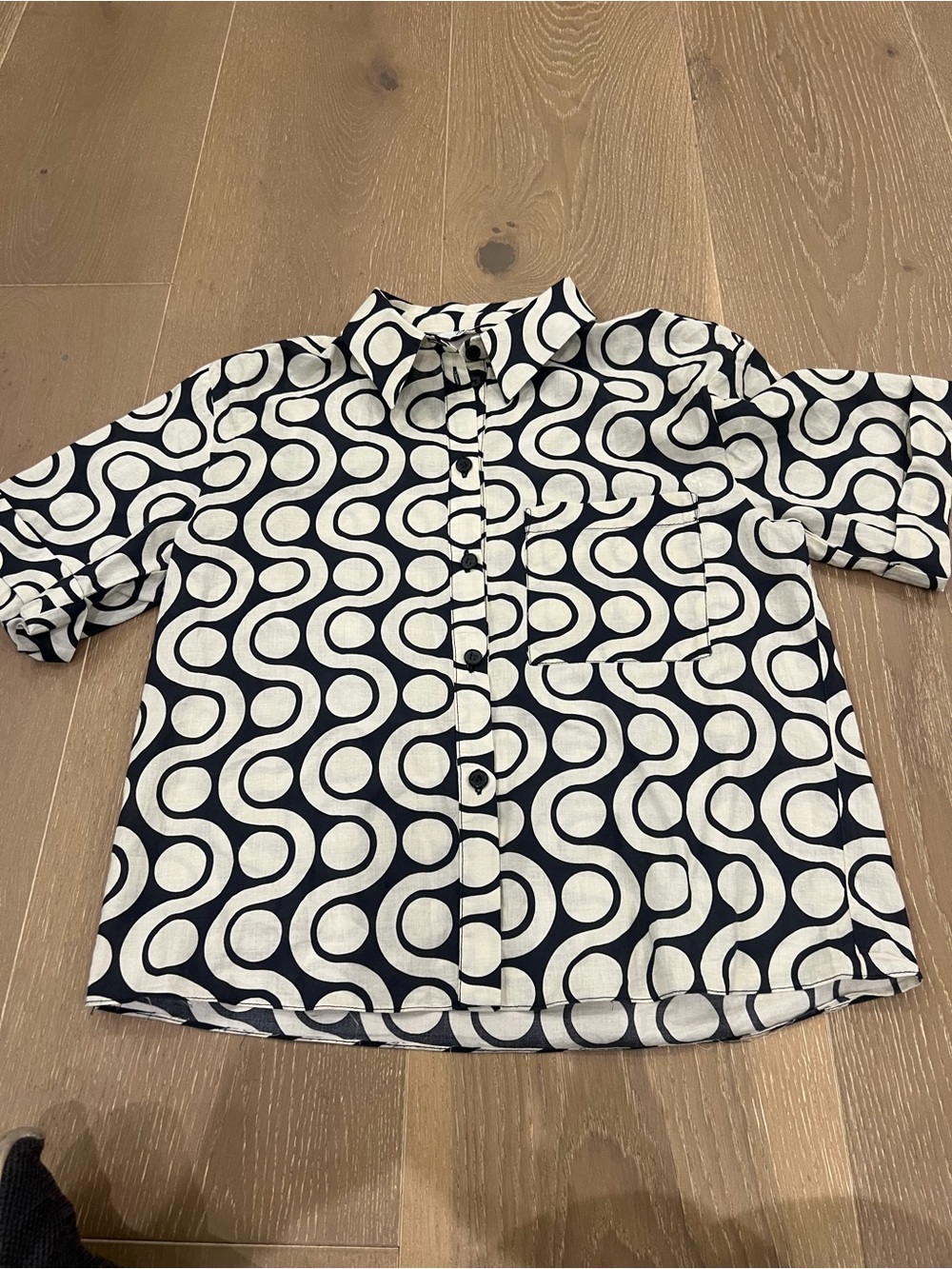Women’s Black & White Geometric Button-Up Shirt - part of set